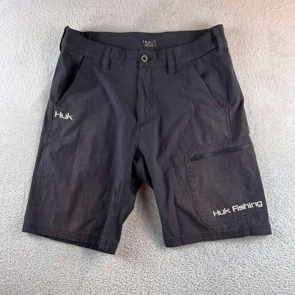 Huk Performance Fishing Mens Shorts Gray H2000011 Stretch Cargo Size L 33
